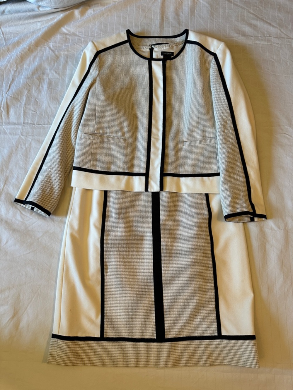 Ann Taylor Ivory and Black Two-Piece Dress Set